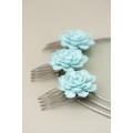 Blue Succulent Hair Comb