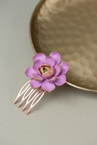 Pink Succulent Hair Comb