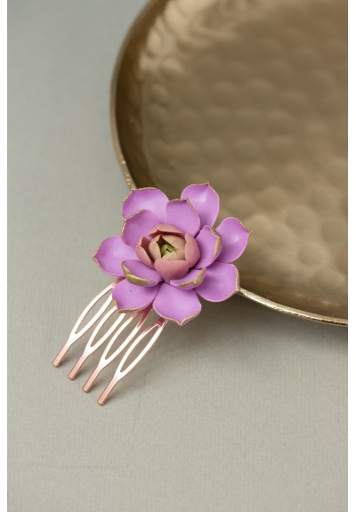 Pink Succulent Hair Comb - Bridal Glam & Garden Chic - Accessorize in Style for All Occasions