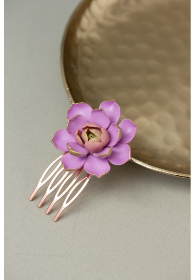 Pink Succulent Hair Comb