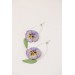 Purple Pansy Dangle Earring