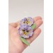 Purple Pansy Dangle Earring