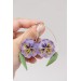 Purple Pansy Dangle Earring