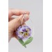 Purple Pansy Dangle Earring