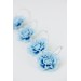 Blue Flower Hoop Earrings