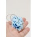 Blue Flower Hoop Earrings