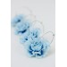 Blue Flower Hoop Earrings