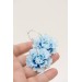 Blue Flower Hoop Earrings