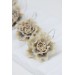 Beige Flower Hoop Earrings