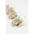 Beige Flower Hoop Earrings