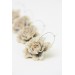 Beige Flower Hoop Earrings