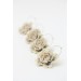 Beige Flower Hoop Earrings