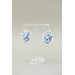 Whiteout Blue Flower Hoop Earring