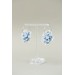 Whiteout Blue Flower Hoop Earring