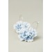 Whiteout Blue Flower Hoop Earring
