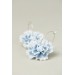 Whiteout Blue Flower Hoop Earring