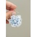 Whiteout Blue Flower Hoop Earring