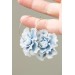 Whiteout Blue Flower Hoop Earring