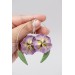 Purple Pansy Dangle Earring