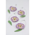 Purple Pansy Dangle Earring