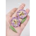 Purple Pansy Dangle Earring