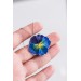 Blue Pansy Pendant Charm Necklace