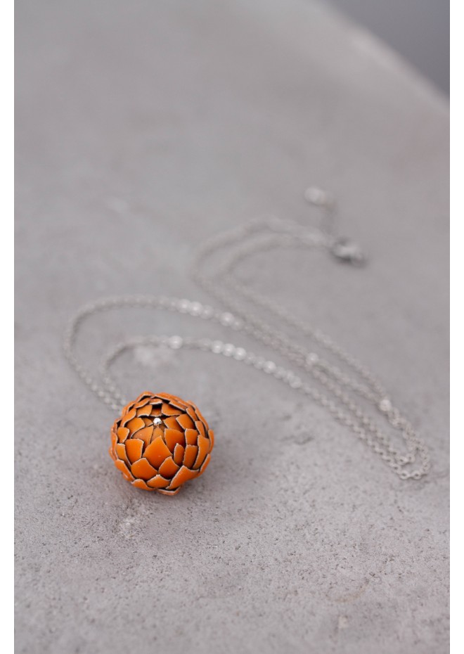 Orange Artichoke Necklace