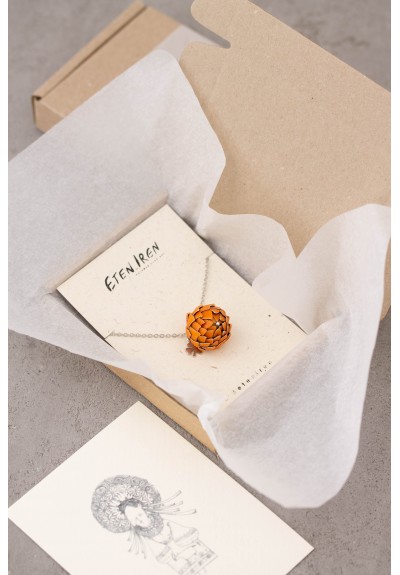Orange Artichoke Necklace