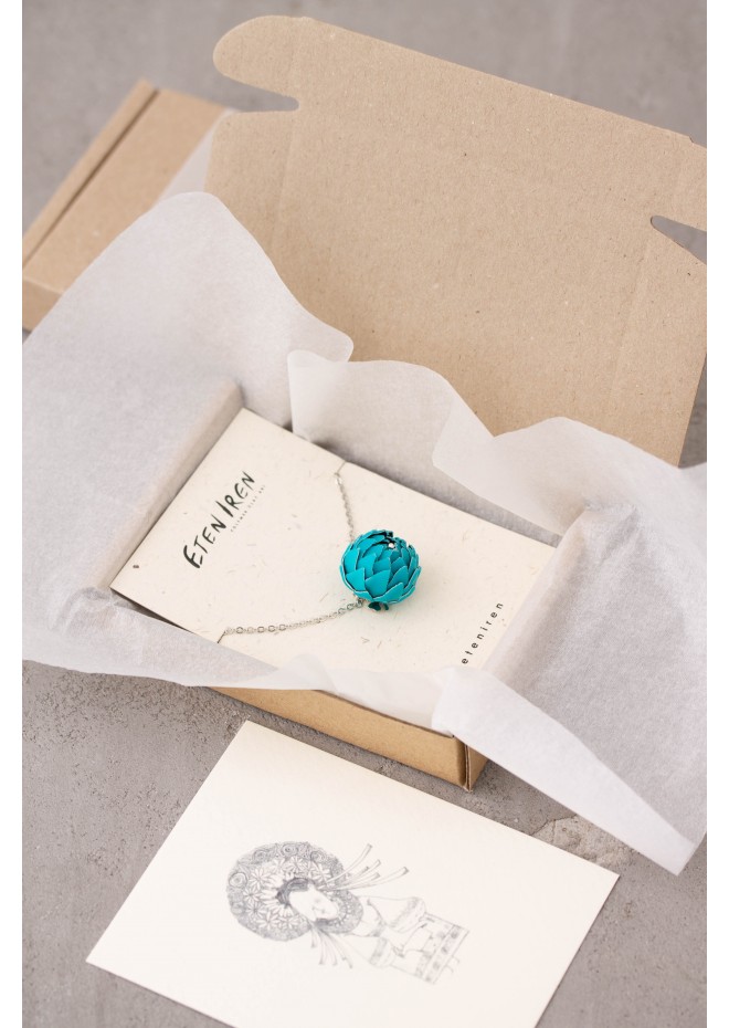 Teal Artichoke Necklace