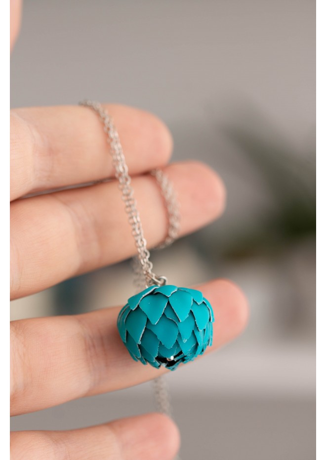 Teal Artichoke Necklace