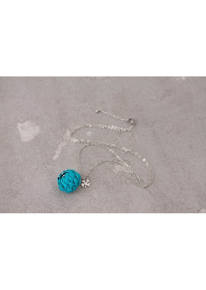 Teal Artichoke Necklace