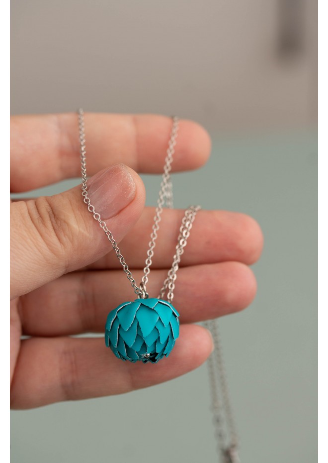 Teal Artichoke Necklace