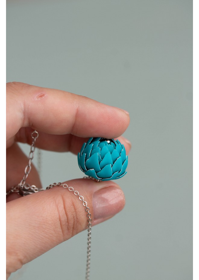 Teal Artichoke Necklace