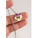 Purple white Pansy Pendant Charm Necklace
