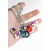 Purple white Pansy Pendant Charm Necklace
