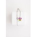 Purple white Pansy Pendant Charm Necklace