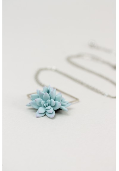 Blue Succulent Necklace