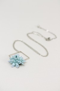 Blue Succulent Necklace