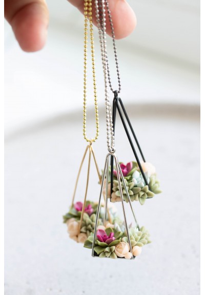 Succulent Terrarium Necklace