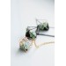 Succulent Terrarium Pendant Necklace - Clay Plant Drop Charm Necklace Green Blue Pink Succulent Jewelry Gift