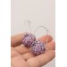 Purple Artichoke Hoop Earrings