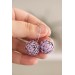 Purple Artichoke Hoop Earrings