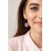 Purple Artichoke Hoop Earrings