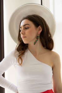 Neon Multicolor Statement Earrings, 