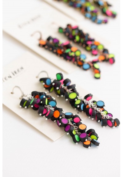 Neon Multicolor Statement Earrings, 