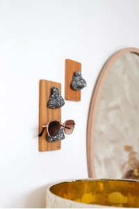 Square Pattern Black & White Stand for Glasses and Sunglasses (Wall-mounted or Desk-mounted)