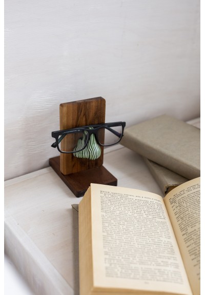 Striped Green Nose Stand for Glasses and Sunglasses (Wall-mounted or Desk-mounted)