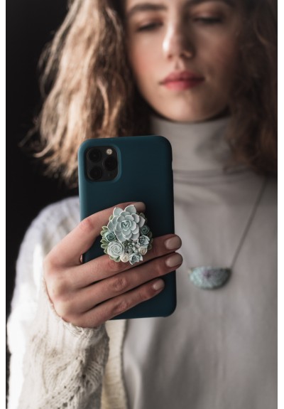 Blue Succulent Phone Grip Holder/Beautiful Mobile Grip