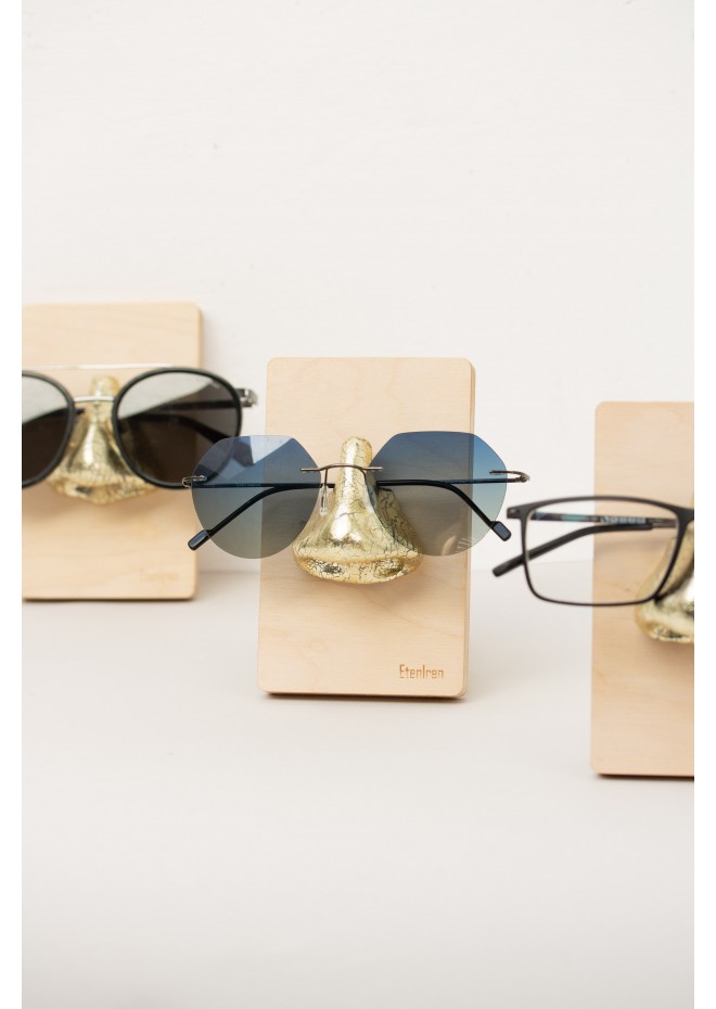 Golden Nose Stand for Glasses and Sunglasses (Wall- mounted)