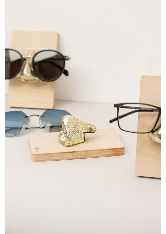 Golden Nose Stand for Glasses and Sunglasses (Wall- mounted)